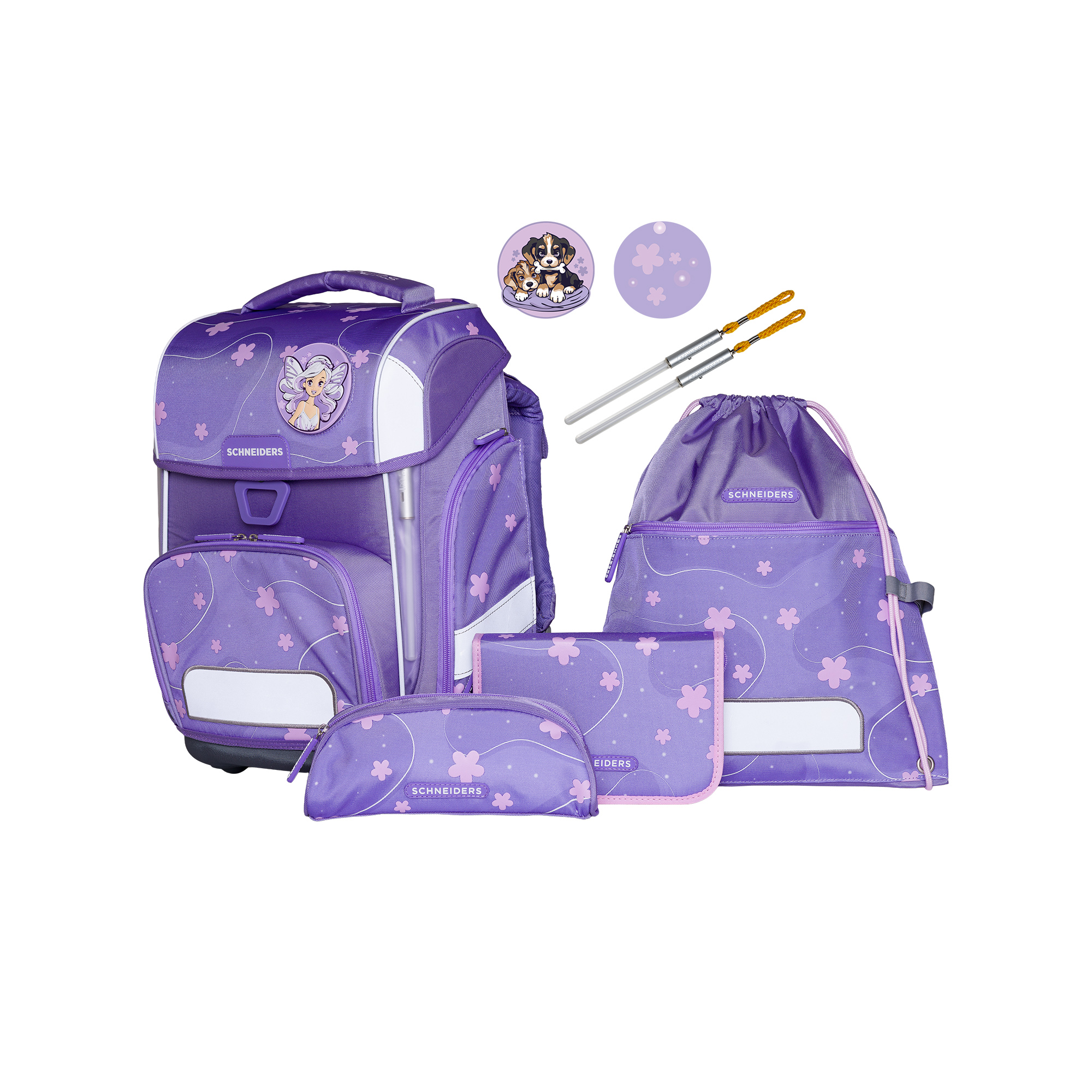 Schneiders Ergolite Schulranzen-Set 9-tlg. Flowery
