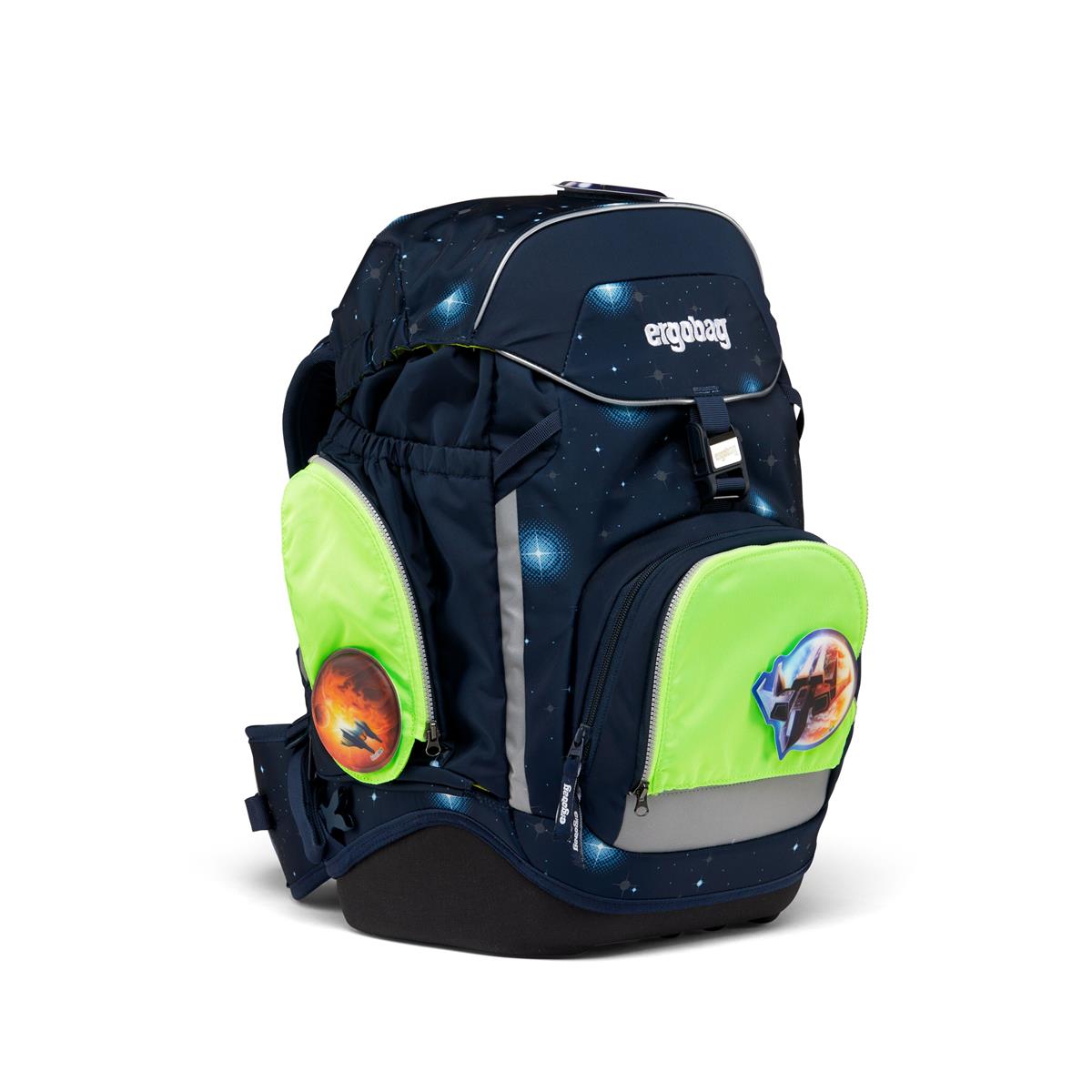 ergobag Fluo LED Zip Set Seitentaschen Grün