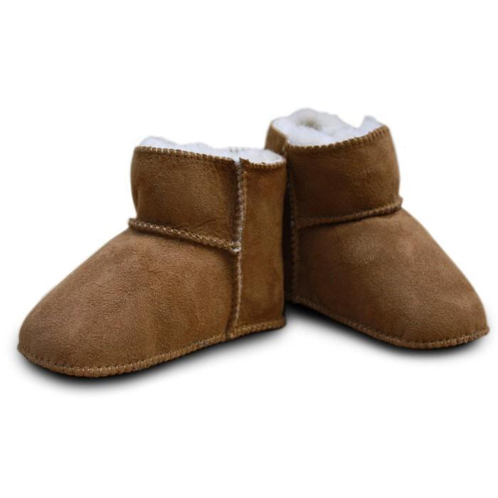 Heitmann Felle Lammfellschuhe Camel mit Klettverschluss 18/19