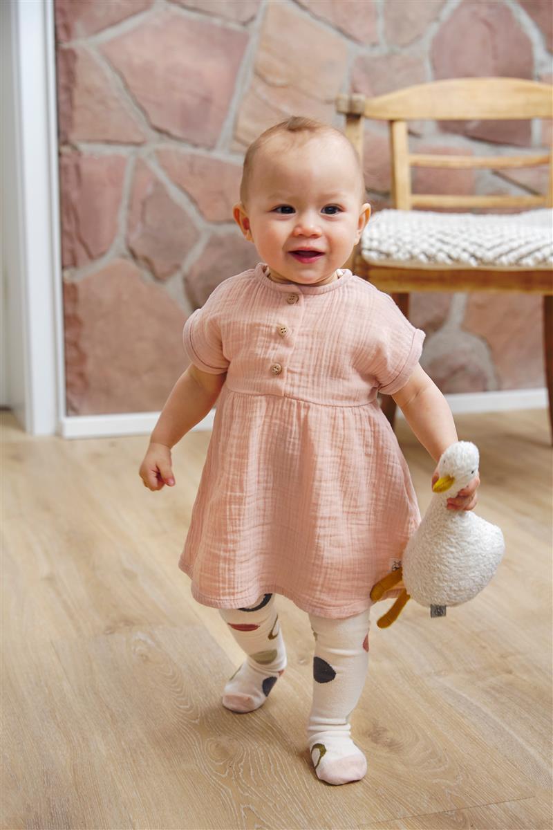 Lässig Kinderkleid - Bio Baumwolle Rosa 98/104