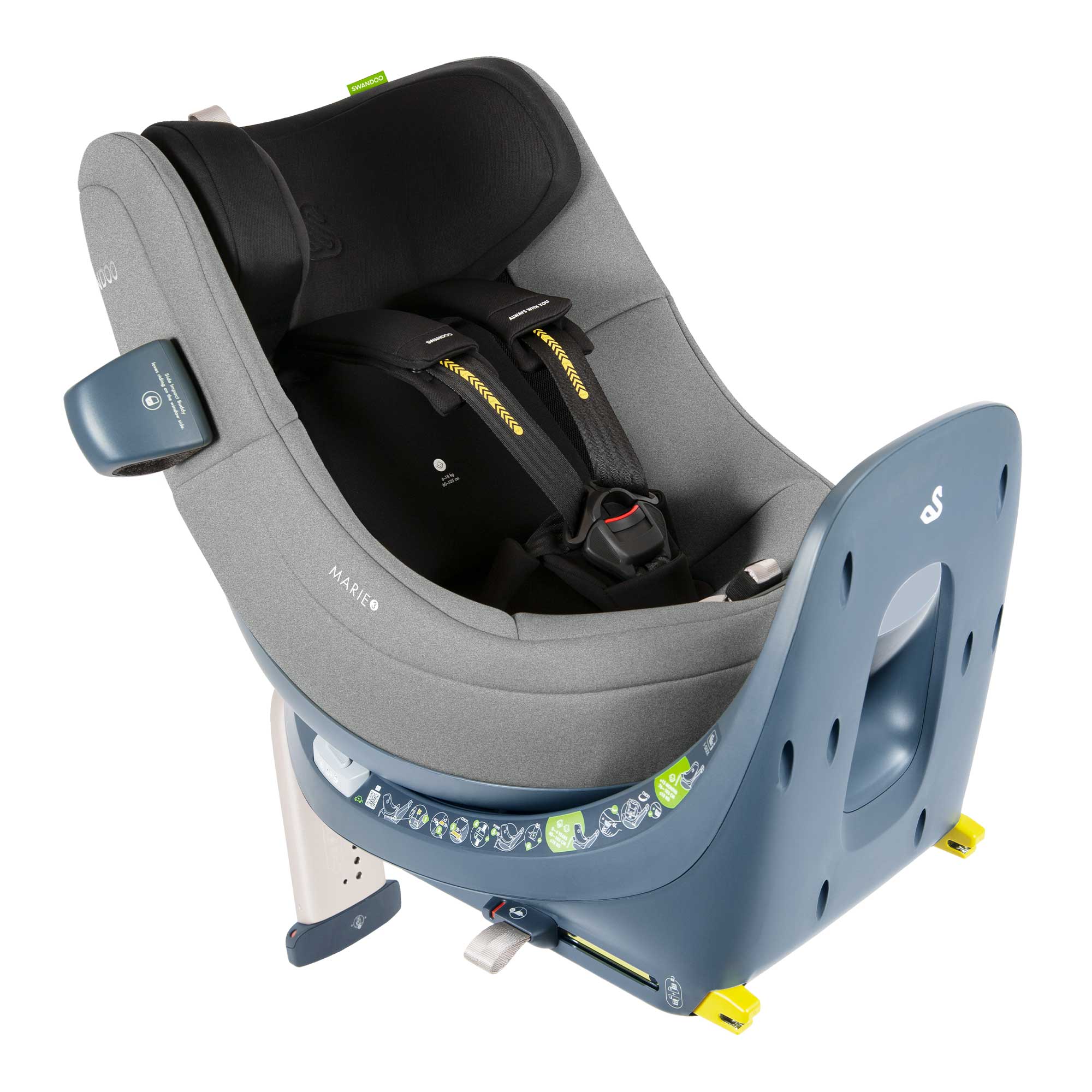 SWANDOO MARIE 5.0 i-Size Reboarder (40 – 105 cm/ 0 – 18 kg) 0+/1 Sesame Grey SWANDOO MARIE 5.0 i-Size Reboarder (40 – 105 cm/ 0 – 18 kg) 0+/1 Sesame Grey