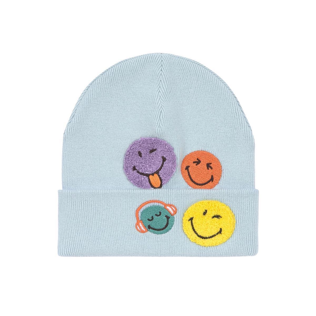Lässig Mütze V-MASTER Beanie GOTS SmileyWorld® blue 52-56 Lässig Mütze V-MASTER Beanie GOTS SmileyWorld® blue 52-56