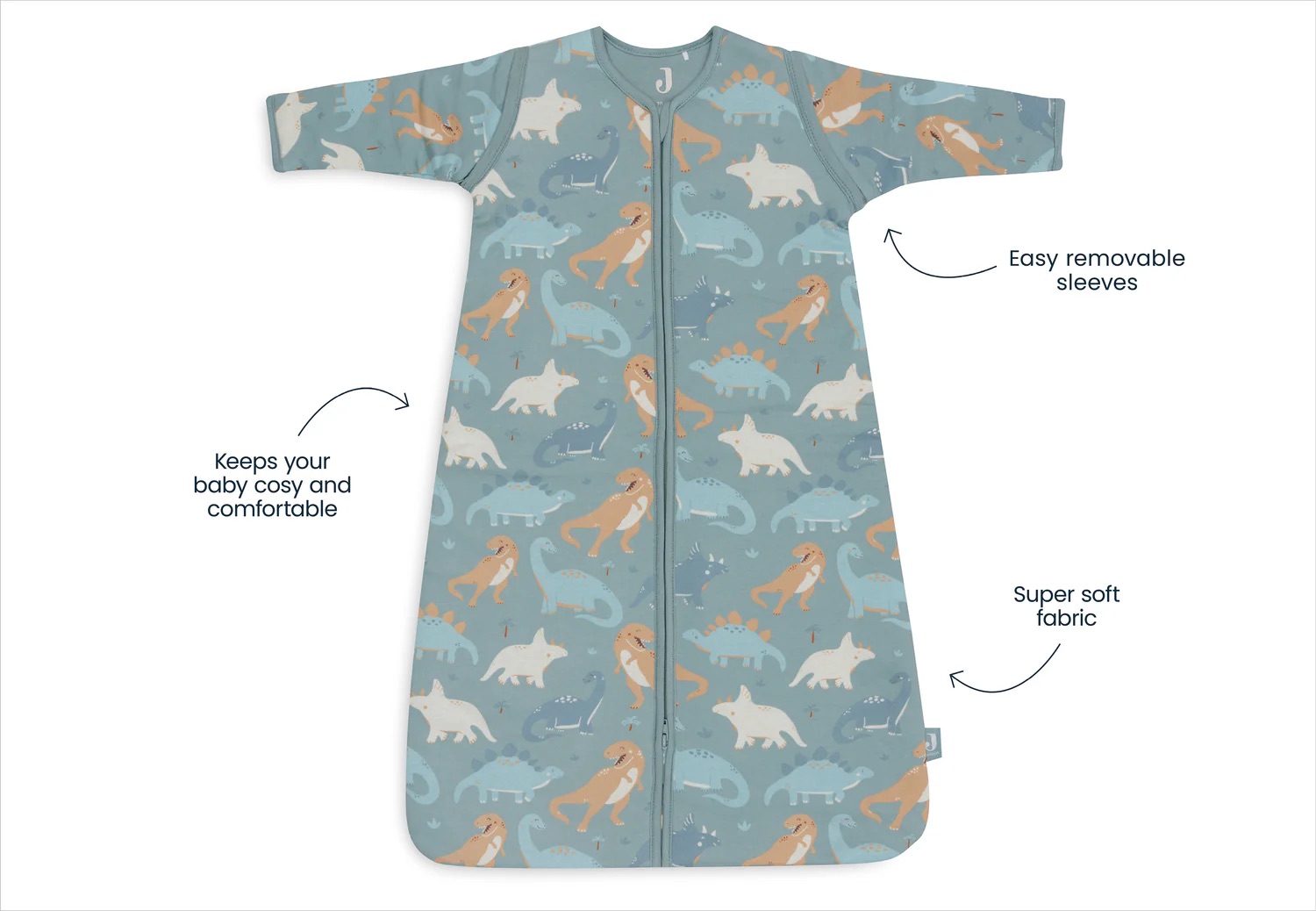 Jollein Schlafsack mit abnehmbaren Ärmeln 90cm Roarsome