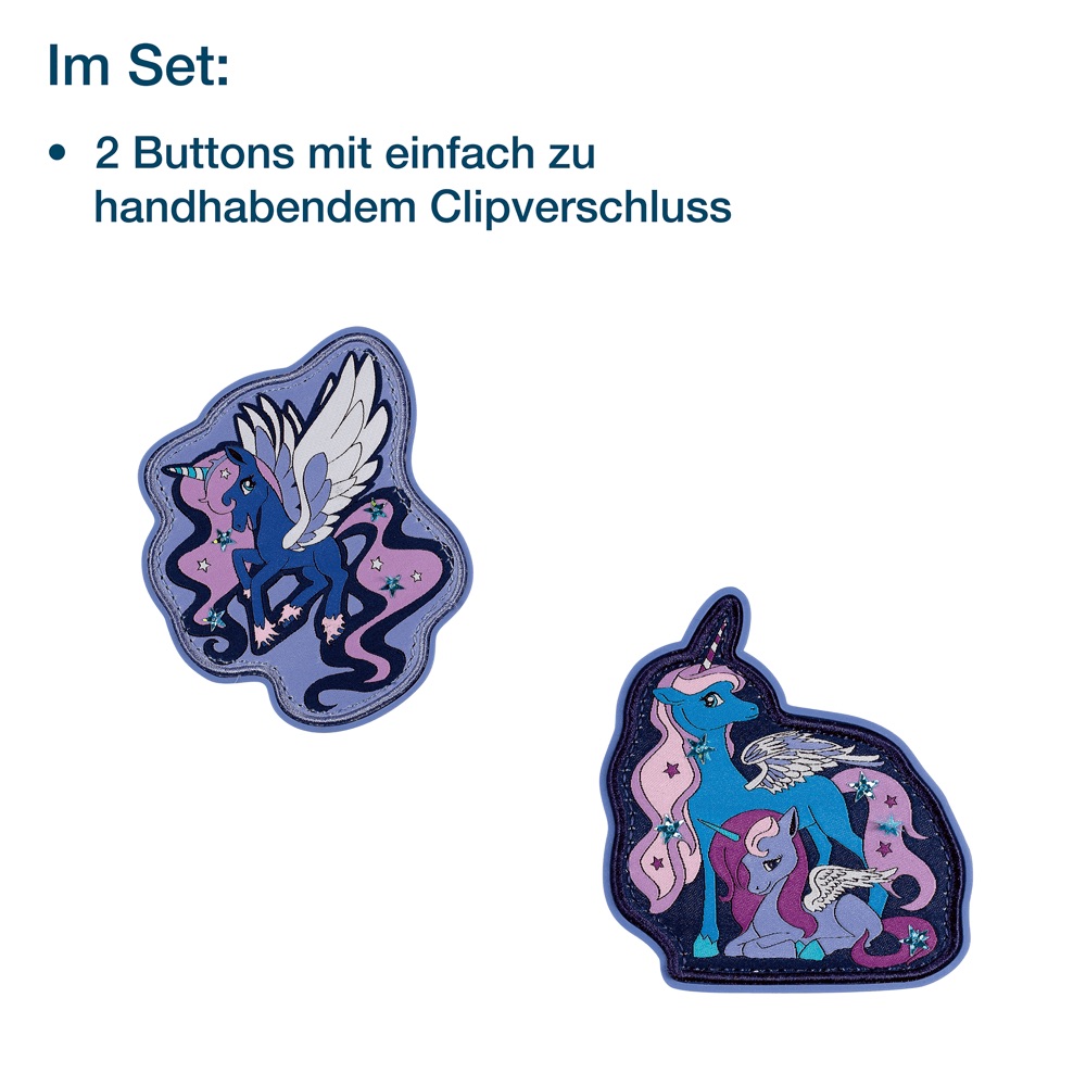 Der Die Das Wechselbuttons für Schulranzen Pretty Unicorn Luna