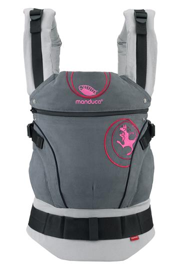 manduca First Kanga grau - pink