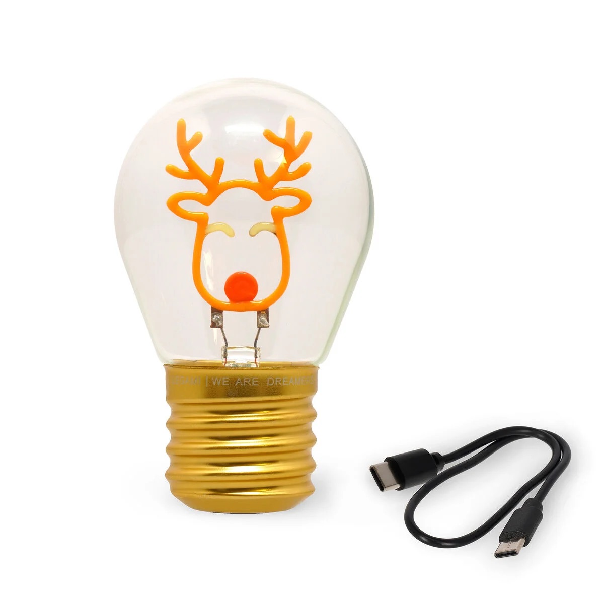 Legami Weihnachten 2025 Artikel Deko-Tischlampe in Glühbirnenform - Reindeer - Bulb Fiction