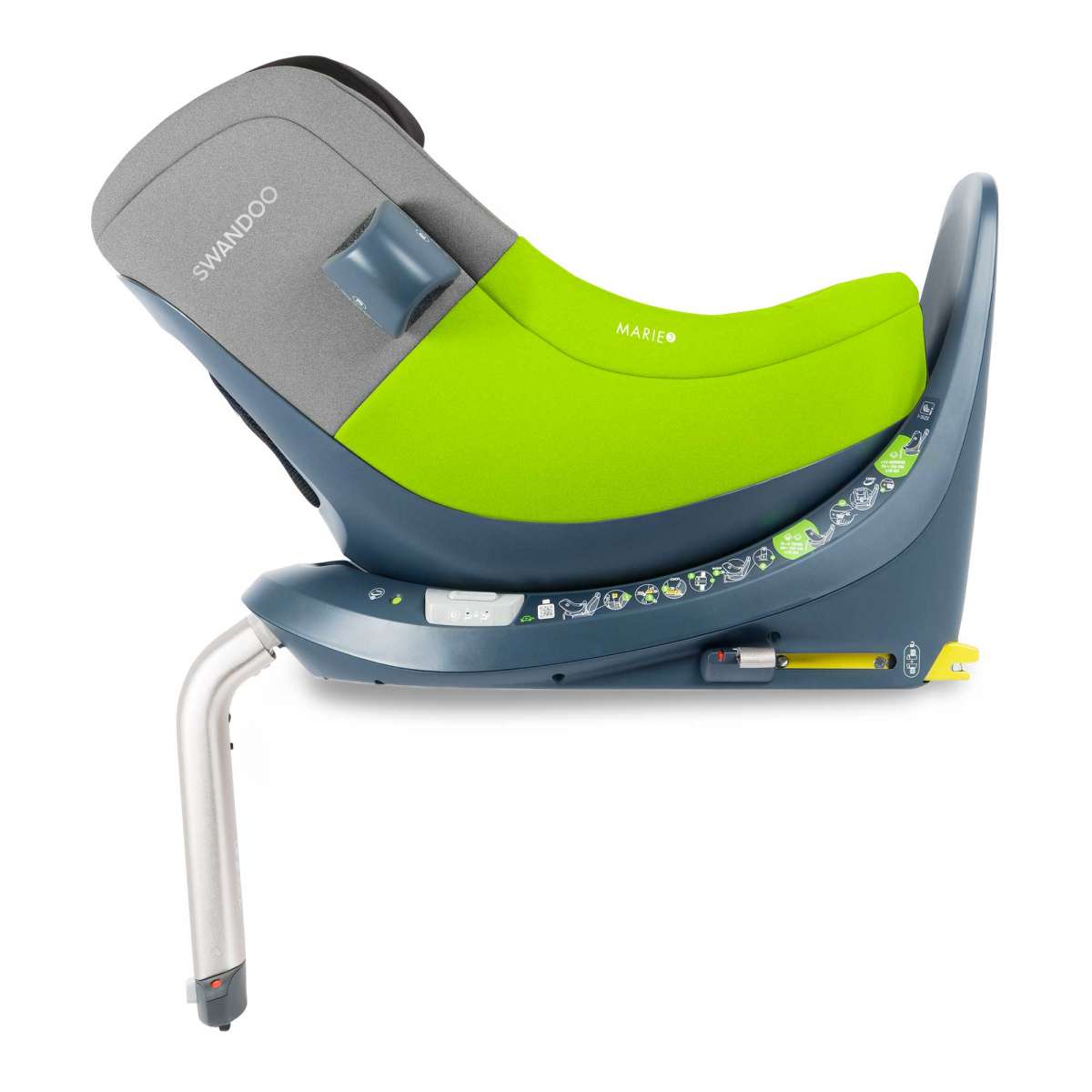 SWANDOO MARIE 5.0 i-Size Reboarder (40 – 105 cm/ 0 – 18 kg) 0+/1 Lime/Sesame Grey