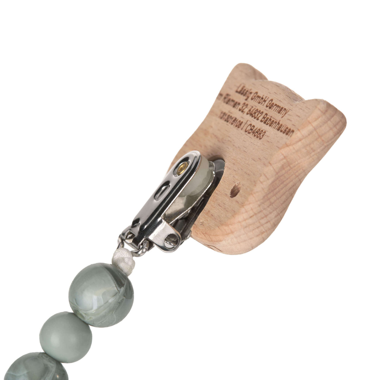 Lässig Schnullerkette - Little Chums Katze Grau