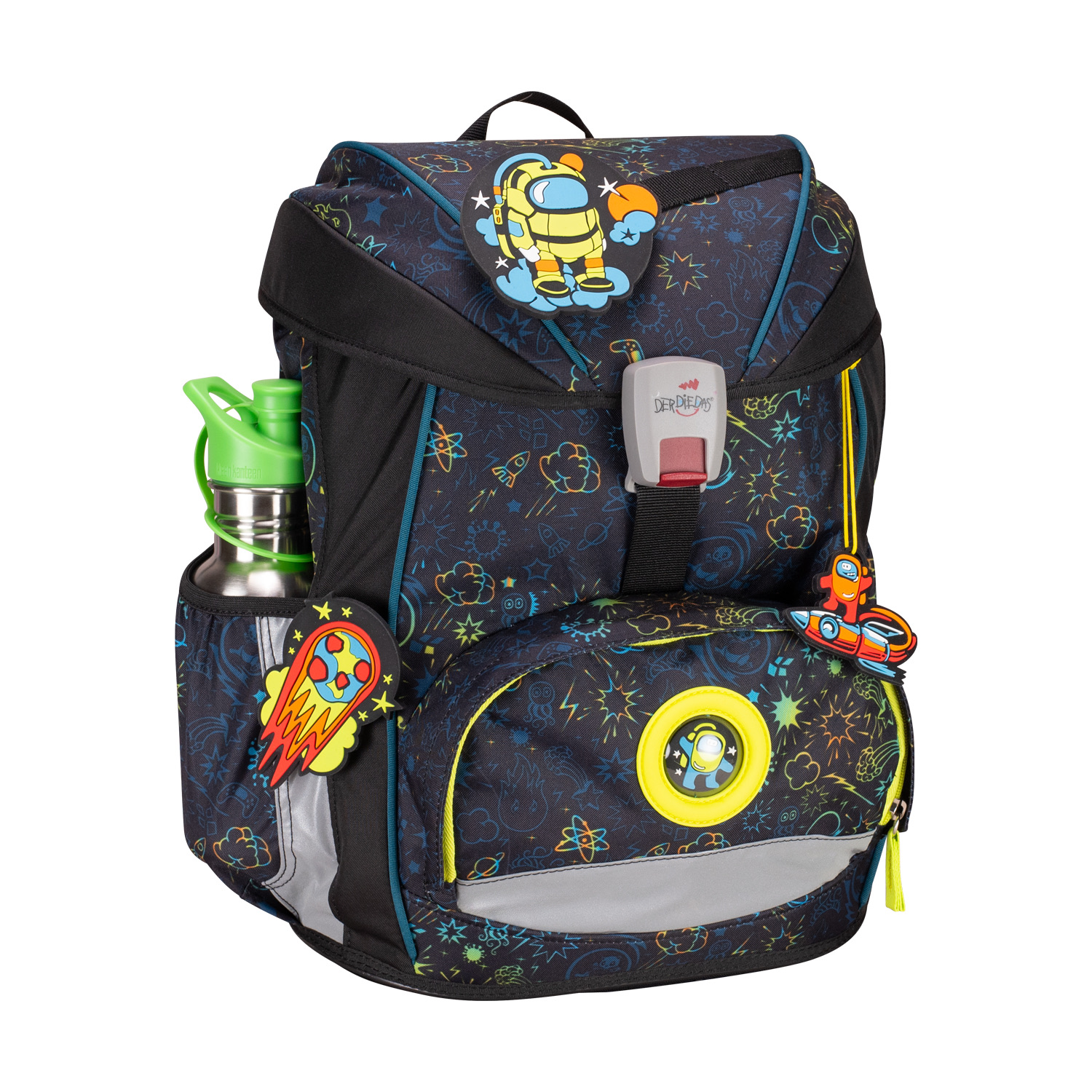 Der Die Das Schulranzen-Set Ergoflex 2025 5 tlg. LED Crazy