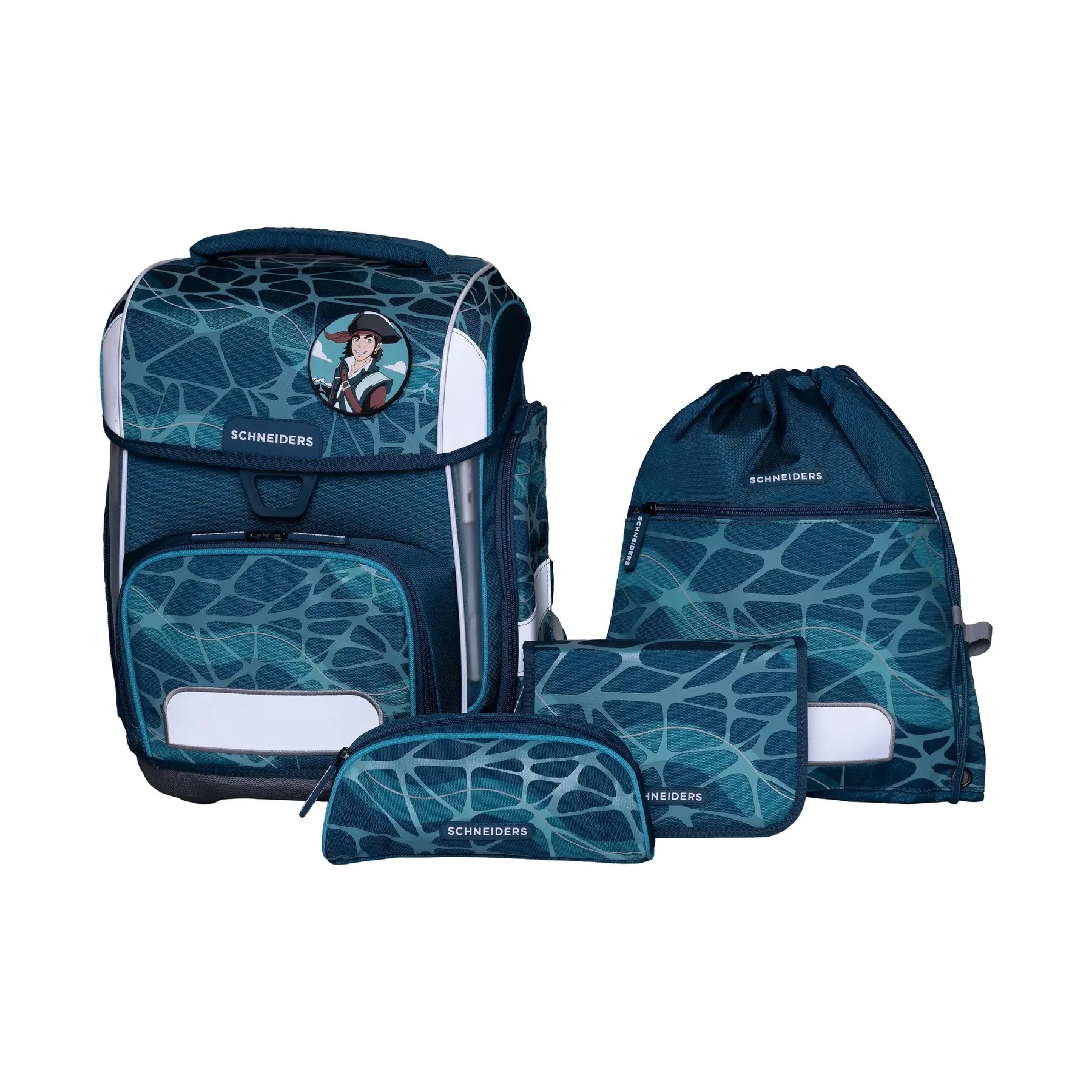 Schneiders Ergolite Schulranzen-Set 9-tlg. A.M. Damm Cool Pool