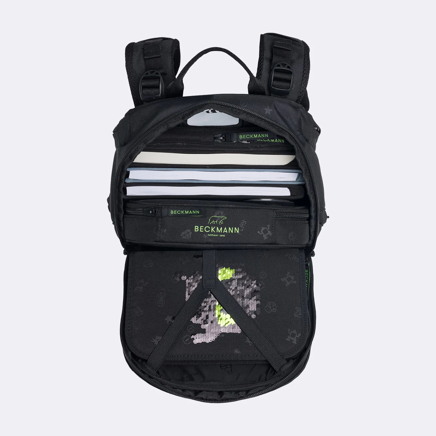 Beckmann Schulrucksack-Set Active Air FLX 6-teilig Pixel