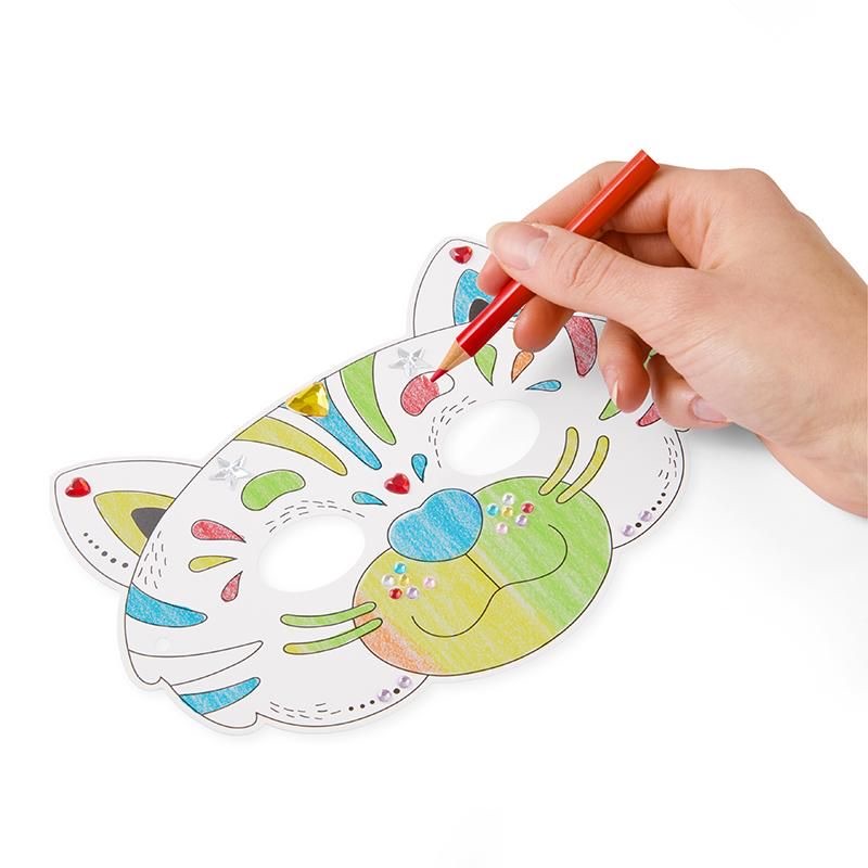 Trendhaus Bastel- & Ausmal-Masken inkl. Diamantsticker & Buntstifte