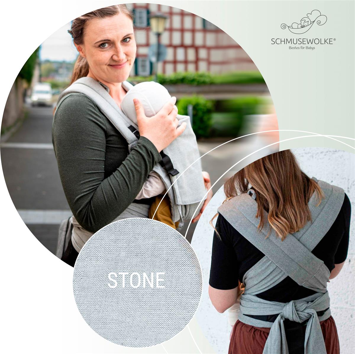 Schmusewolke Luna Halfbuckle (56 – 98 cm / 20 kg) Stone Schmusewolke Luna Halfbuckle (56 – 98 cm / 20 kg) Stone