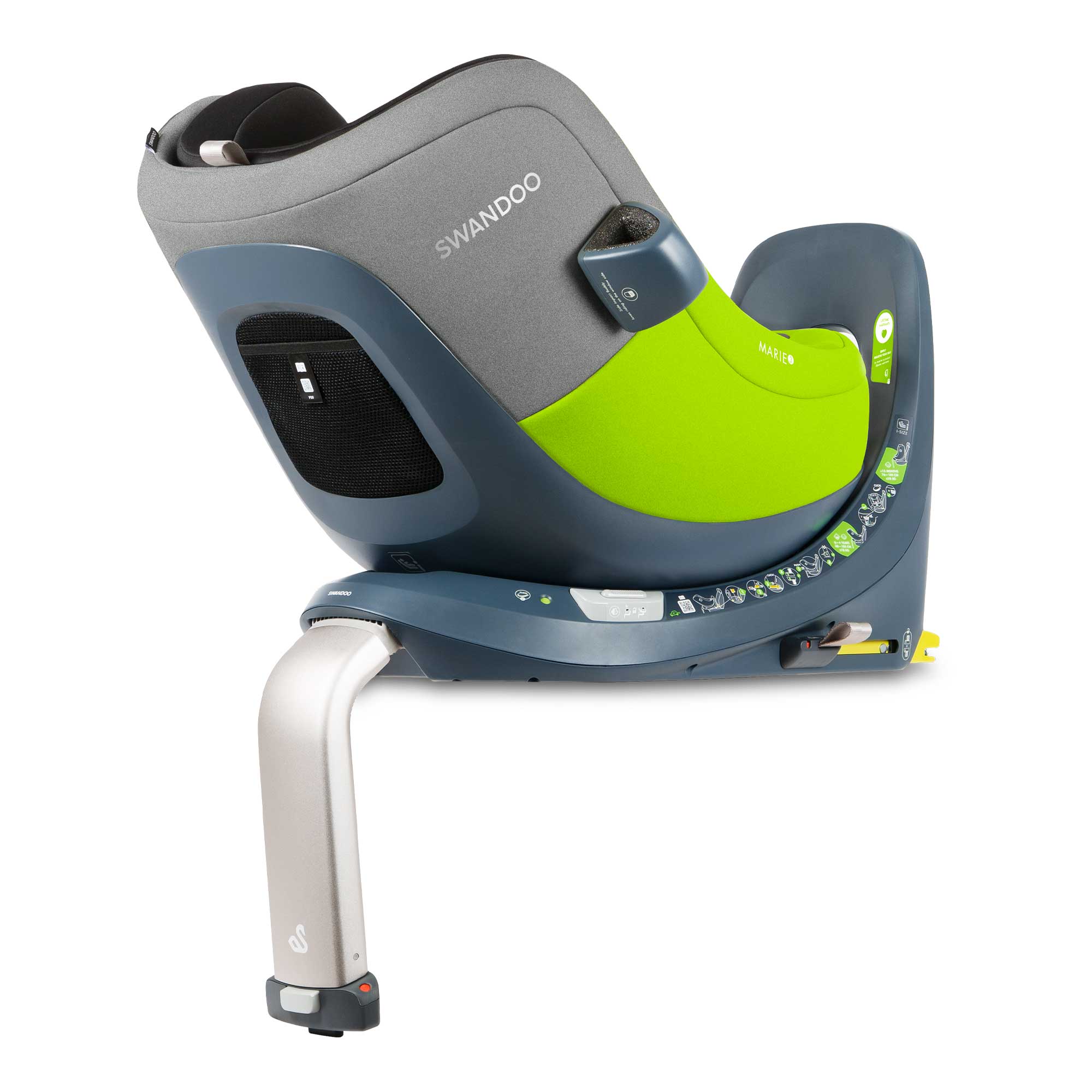 SWANDOO MARIE 5.0 i-Size Reboarder (40 – 105 cm/ 0 – 18 kg) 0+/1 Lime/Sesame Grey