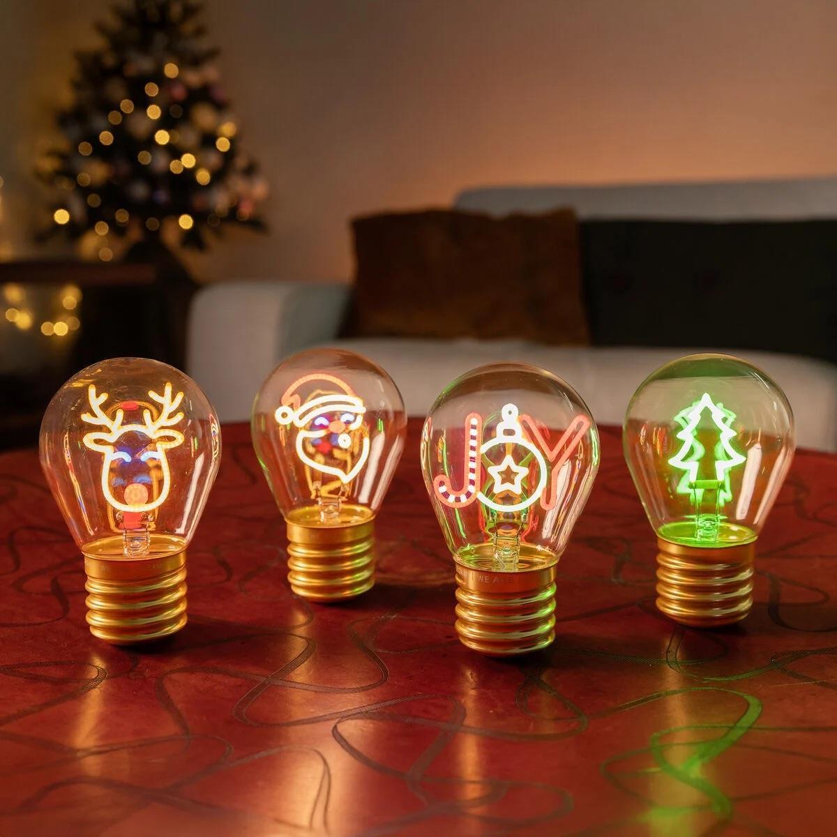 Legami Weihnachten 2025 Artikel Deko-Tischlampe in Glühbirnenform - Santa Claus - Bulb Fiction