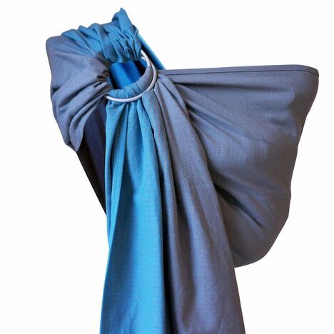 Storchenwiege Ring Sling Leo Duet türkis-grau