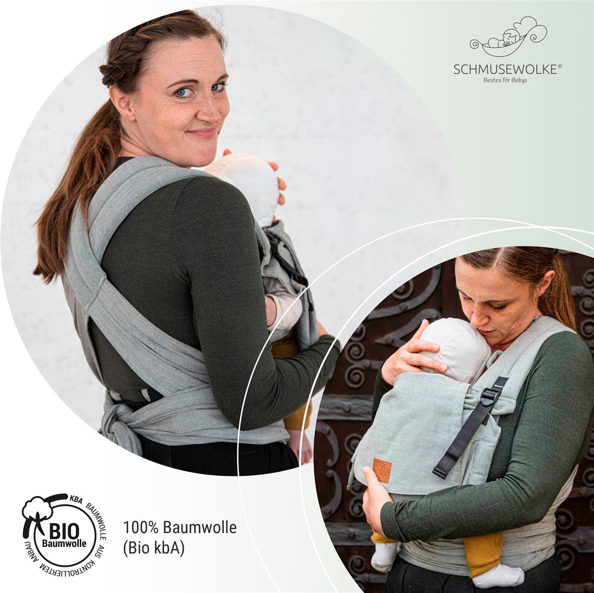 Schmusewolke Luna Halfbuckle (56 – 98 cm / 20 kg) Stone Schmusewolke Luna Halfbuckle (56 – 98 cm / 20 kg) Stone