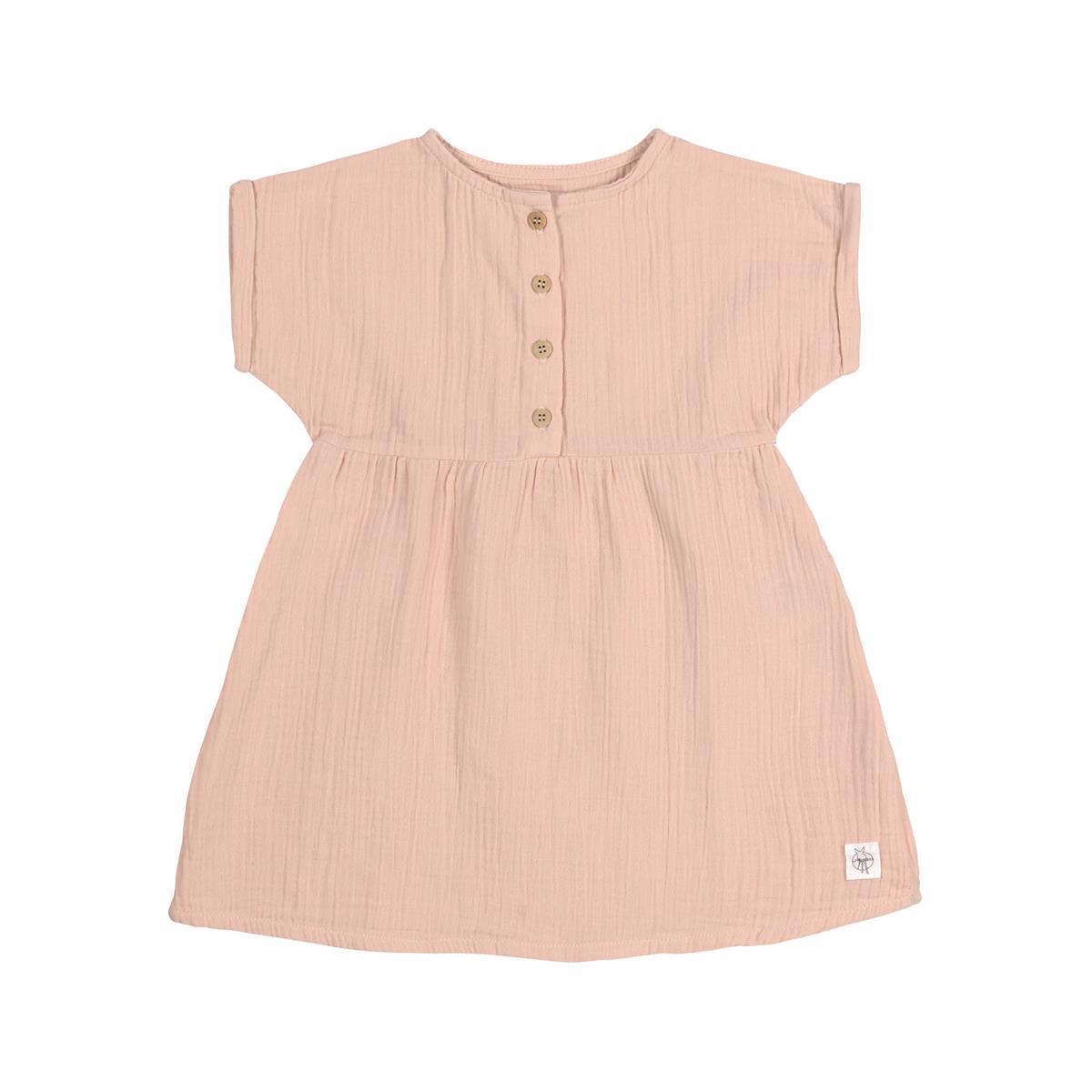 La¨ssig_Baumwoll_Kleid_Rosa_1.jpeg Lässig Kinderkleid - Bio Baumwolle Rosa 74/80