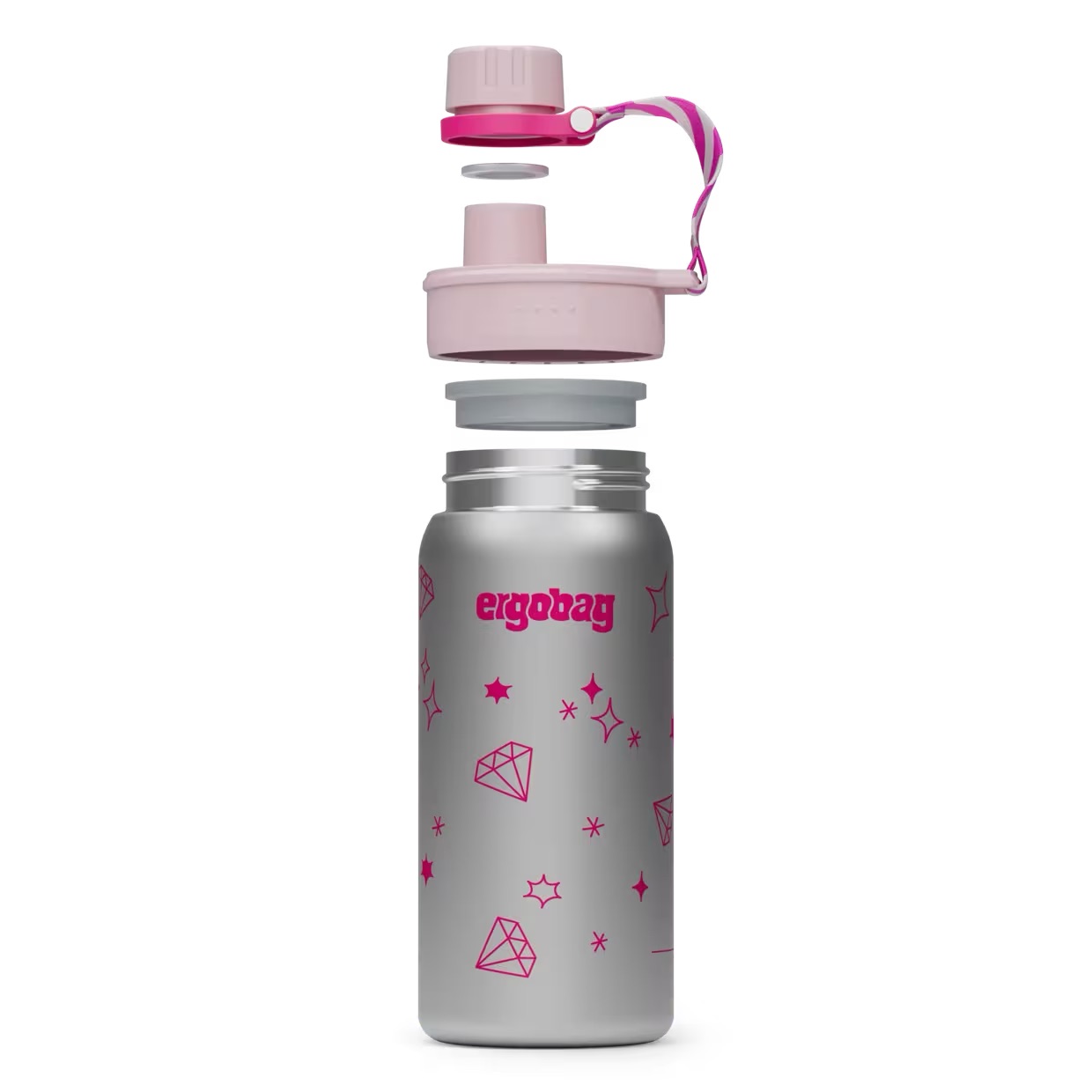 ergobag Trinkflasche Edelstahl Glitzer