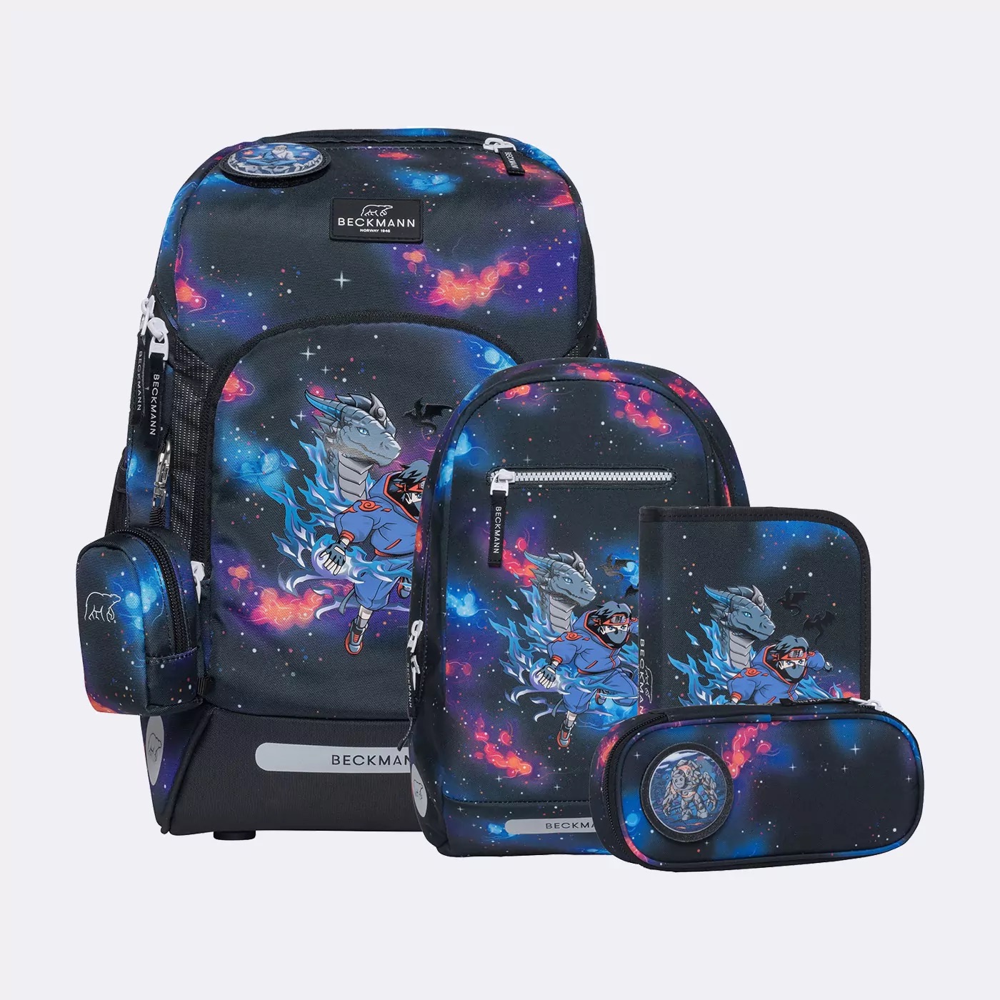 Beckmann Schulrucksack-Set Active Air FLX 6-teilig Ninja Elements