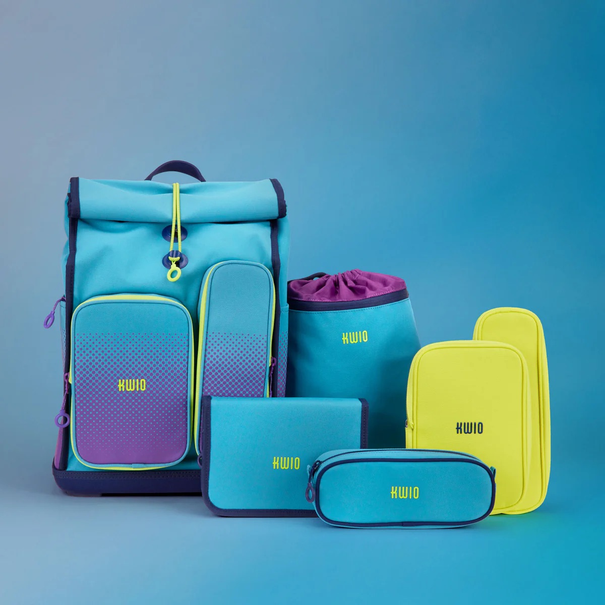 Kwio BAGG Schulranzen-Set Rainbow