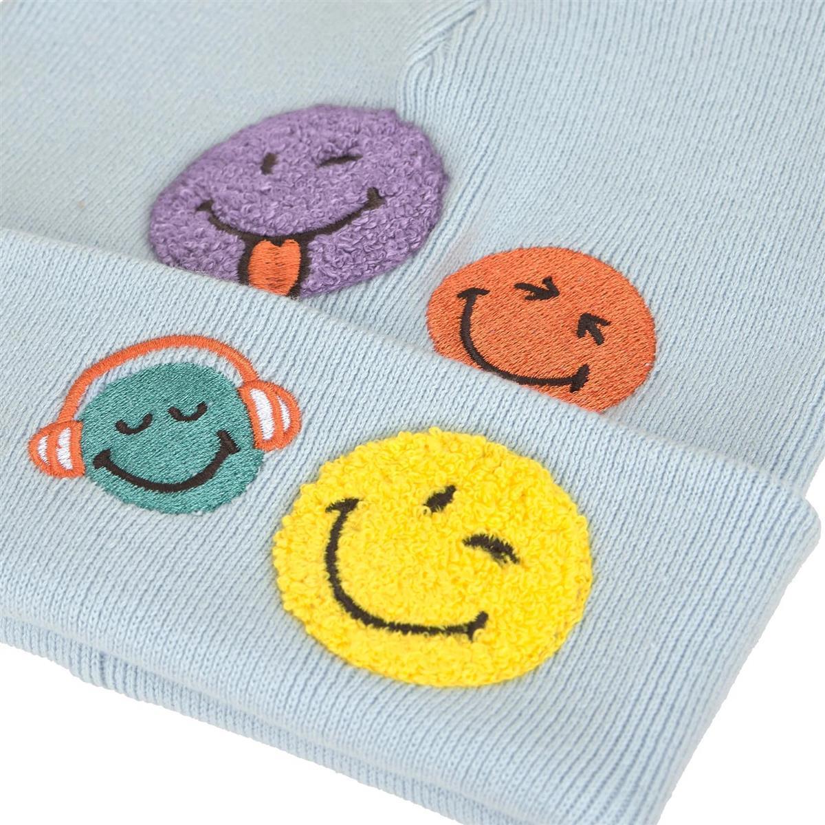 15310991017-00_2.jpg Lässig Mütze V-MASTER Beanie GOTS SmileyWorld® blue 52-56