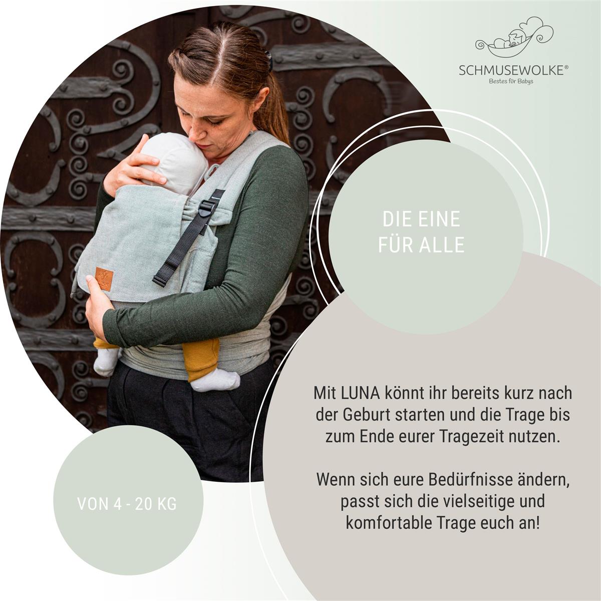 Schmusewolke Luna Halfbuckle (56 – 98 cm / 20 kg) Stone Schmusewolke Luna Halfbuckle (56 – 98 cm / 20 kg) Stone