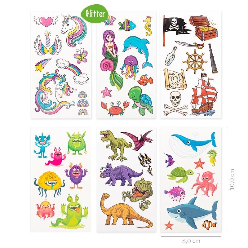 Trendhaus Tattoos 6 x 10,5cm für Kinder 6-fach sortiert