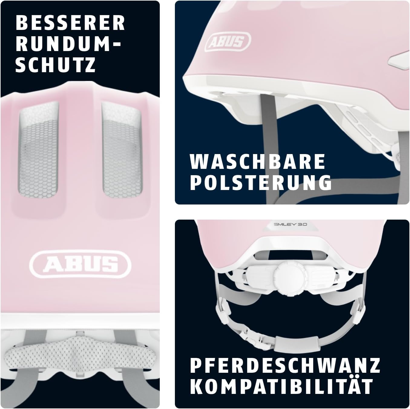 ABUS SMILEY 3.0 ACE LED 50-55 cm (M) pure rose ABUS SMILEY 3.0 ACE LED 50-55 cm (M) pure rose