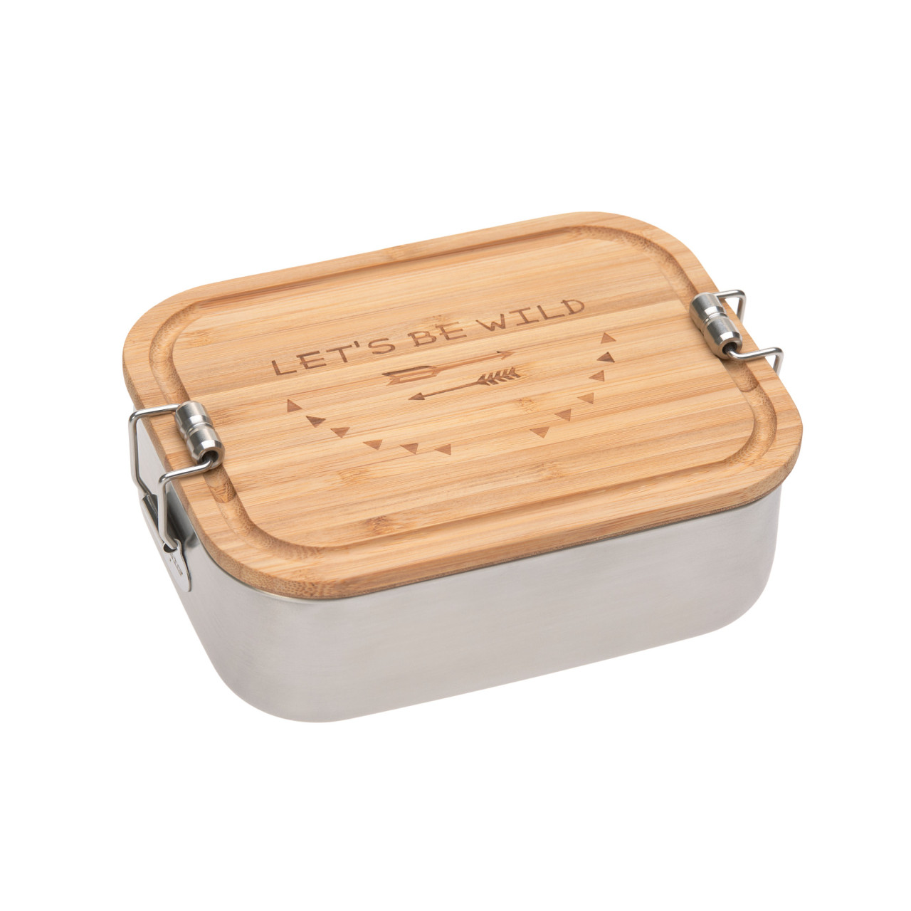 Lässig Kinder Brotdose Edelstahl - Lunchbox Bambus Adventure