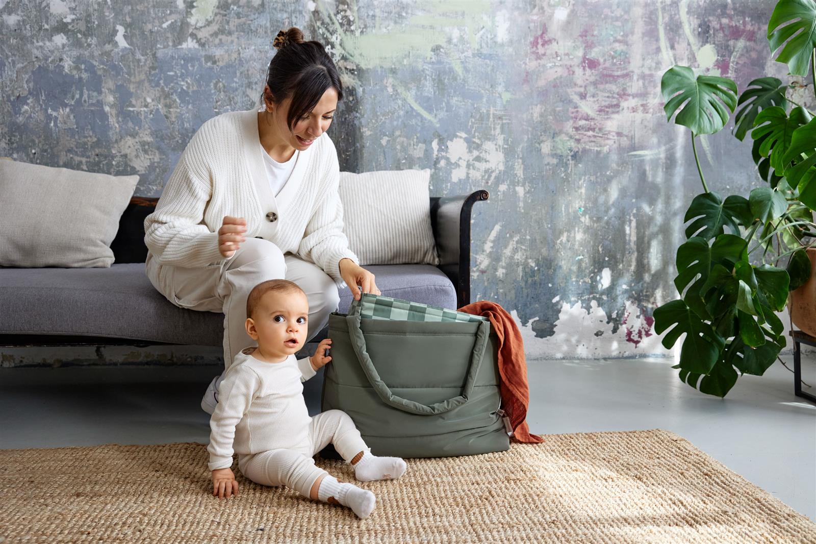 Lässig MIX Wickeltasche Shopper Olive