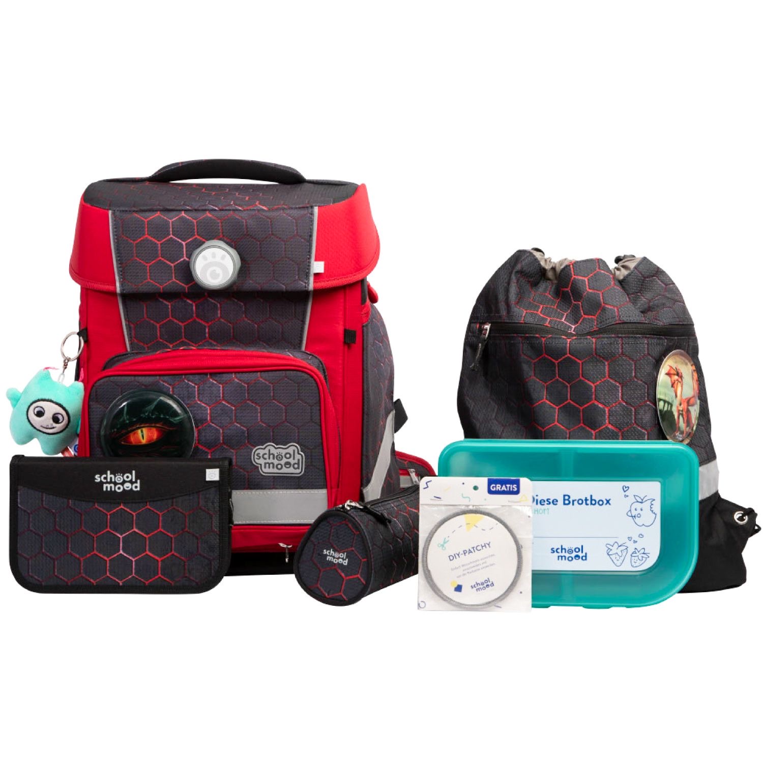 School-Mood Champion Maxx Pro 7-tlg. Schulranzenset Mika (Drache)