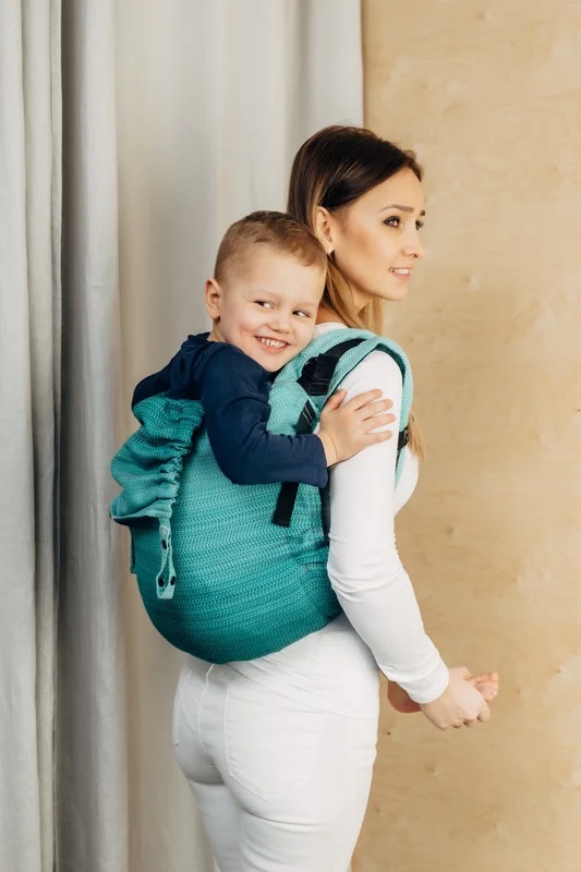 Lenny Lamb Onbuhimo PRO LITTLE HERRINGBONE OMBRE GREEN