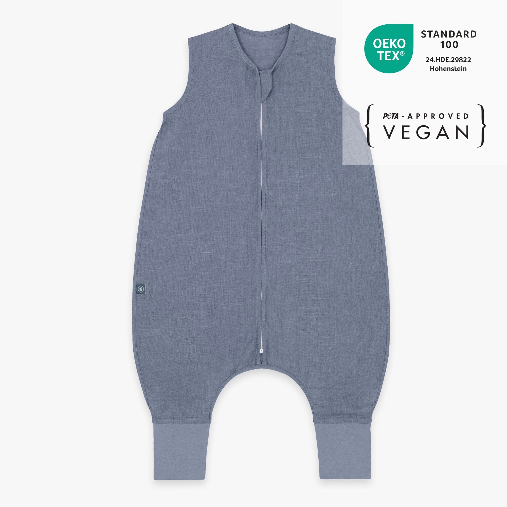 Emma & Noah Leinen Schlafsack mit Füßen 0.5 TOG 80cm Essential Blau Emma & Noah Leinen Schlafsack mit Füßen 0.5 TOG 90cm Essential Blau