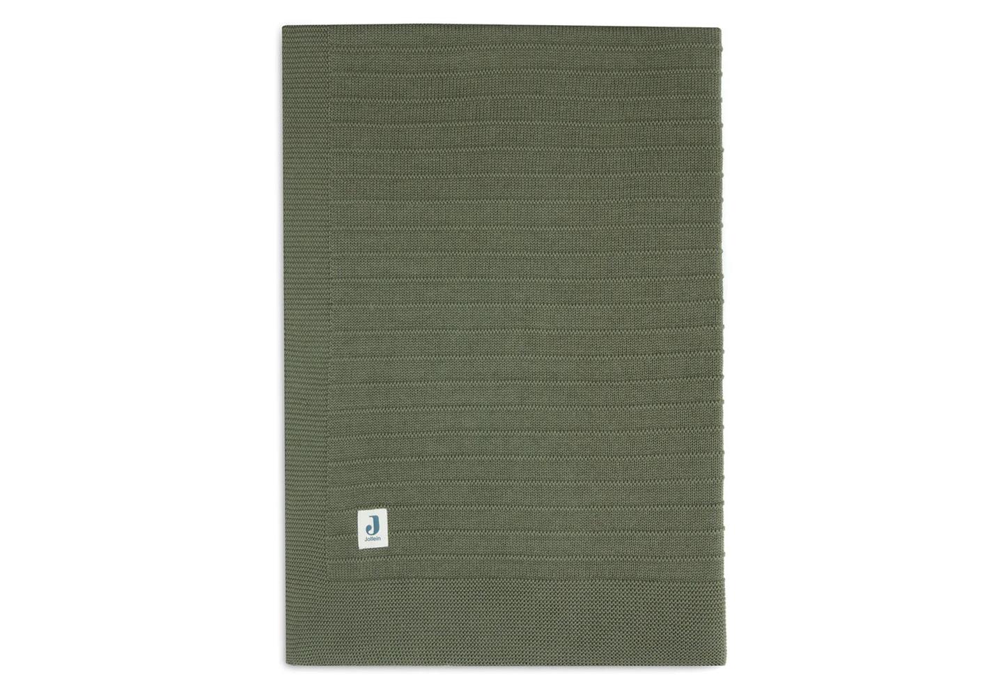 Jollein Decke Kinderbett 100x150cm Pure Knit Leaf Green GOTS