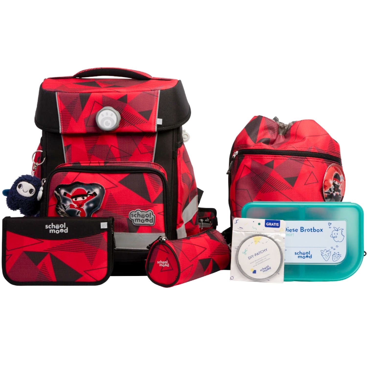 School-Mood Champion Maxx Pro 7-tlg. Schulranzenset Kai (Ninja)