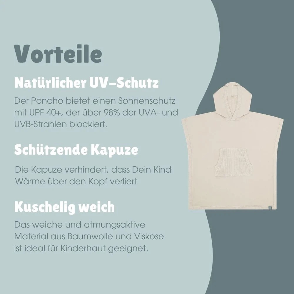 Emma & Noah UV Poncho 1-3 Jahre Essential Beige Emma & Noah UV Poncho 3-5 Jahre Essential Beige