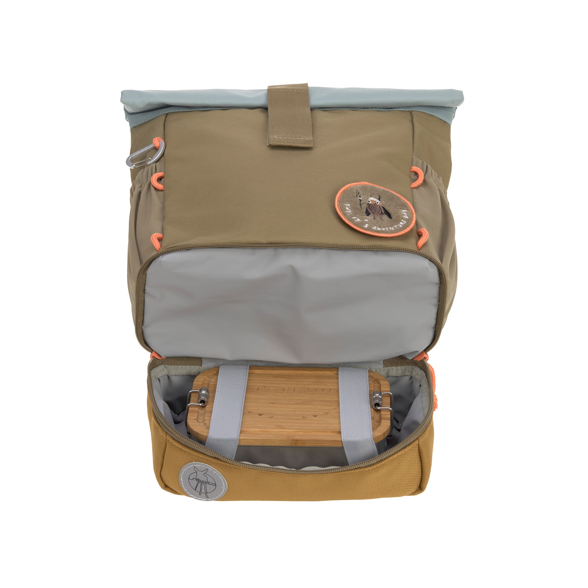 Lässig Kindergartenrucksack Rolltop Nature- Oliv
