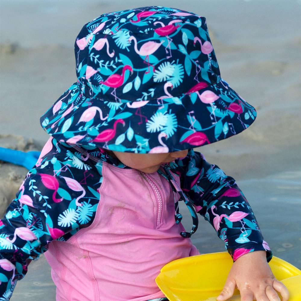 green sprouts Sonnenhut 2-4 Jahre UV50+ Navy Flamingos