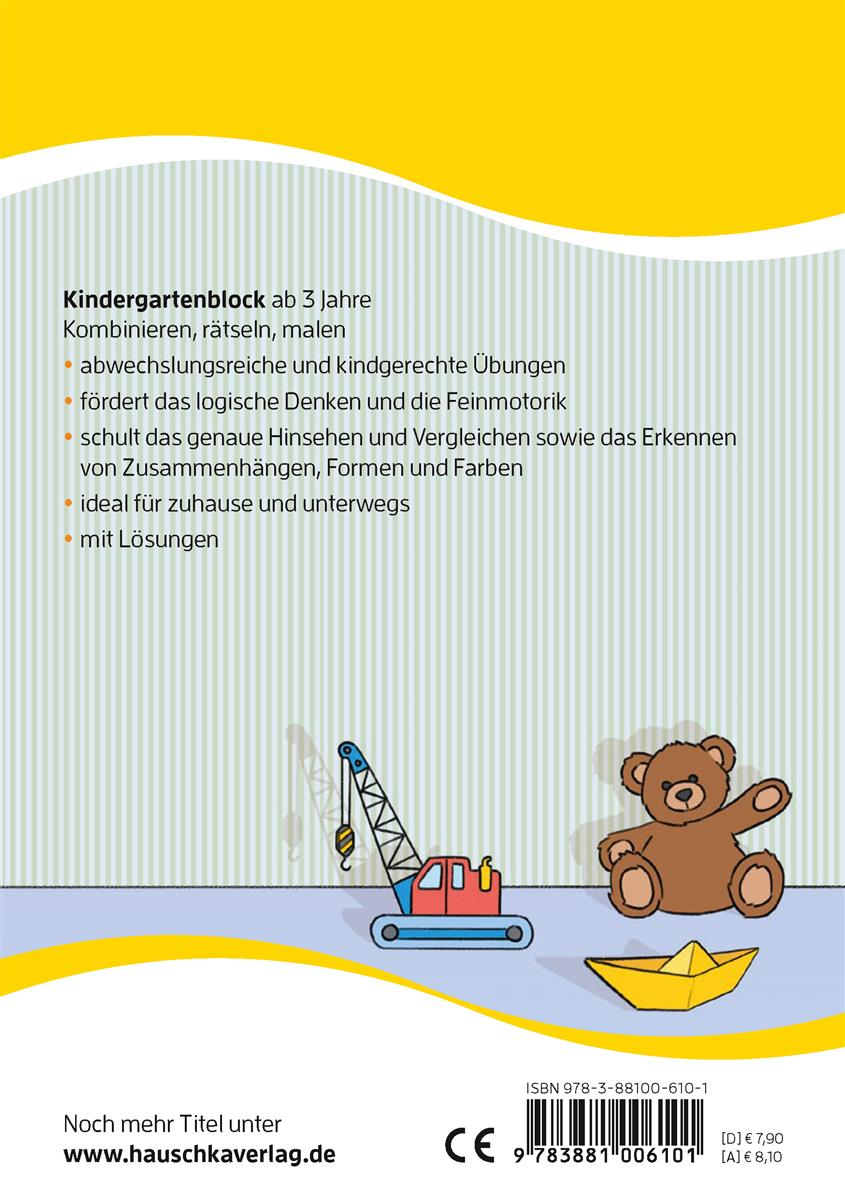 Hauschkaverlag Kindergartenblockab 3 Jahre Vergleichen, rätseln und malen