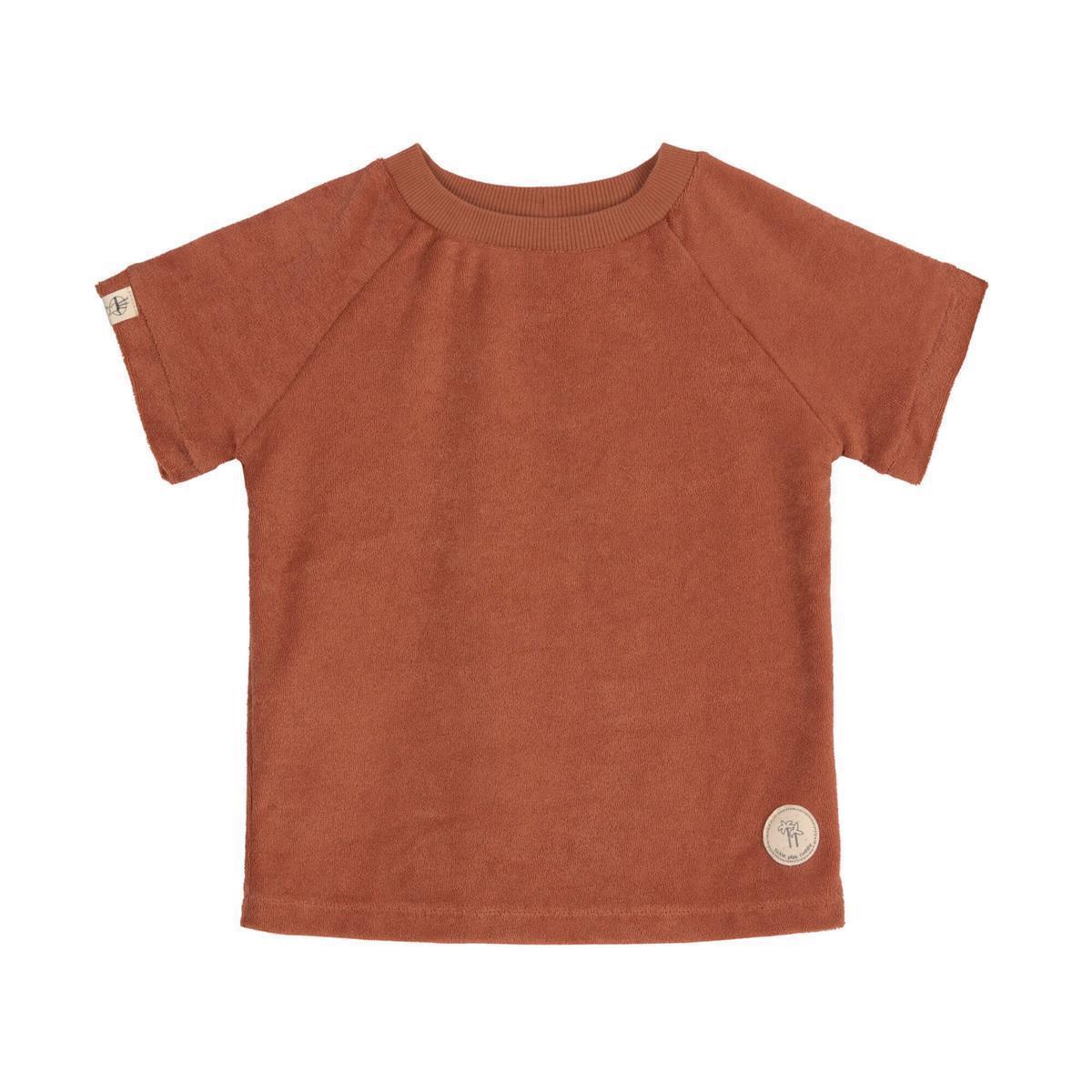 Lässig Frottee T-Shirt Kinder Rostrot 62-68