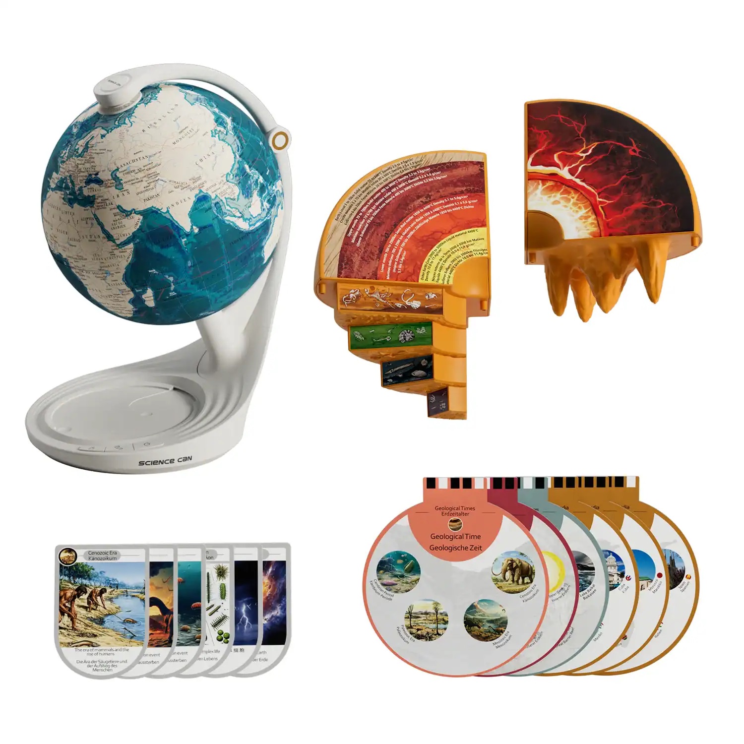 Topbright Science Can Science can Die Erde mit leuchtendem Kern & Quiz für Kinder