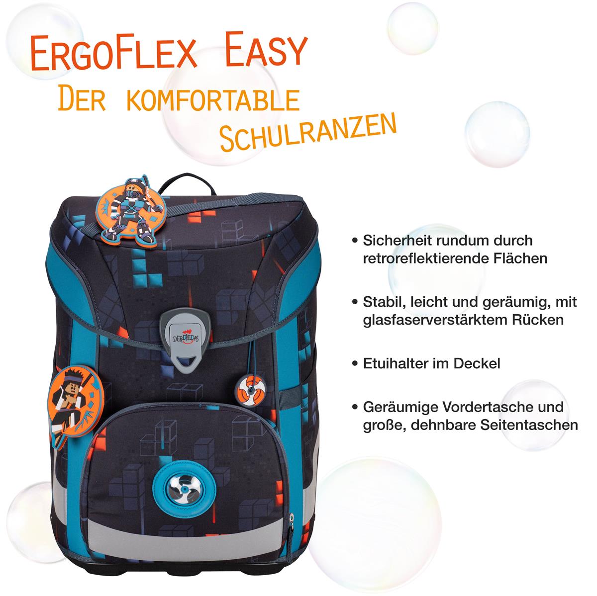 Der Die Das Schulranzen-Set Ergoflex Easy 2025 tlg. Ninja Fighter