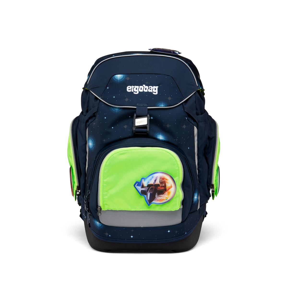 ergobag Fluo LED Zip Set Seitentaschen Grün