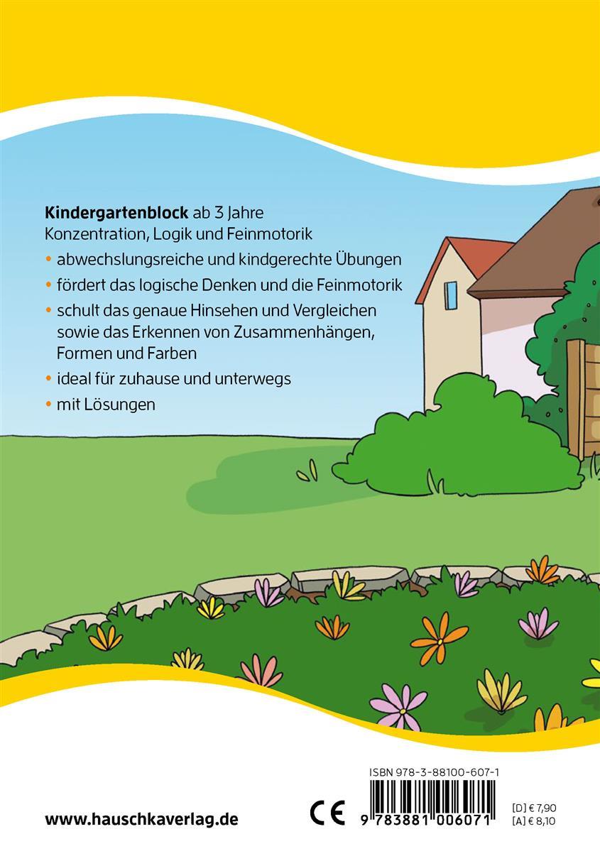 Hauschkaverlag Kindergartenblockab 3 Jahre Konzentration, Logik, Feinmotorik
