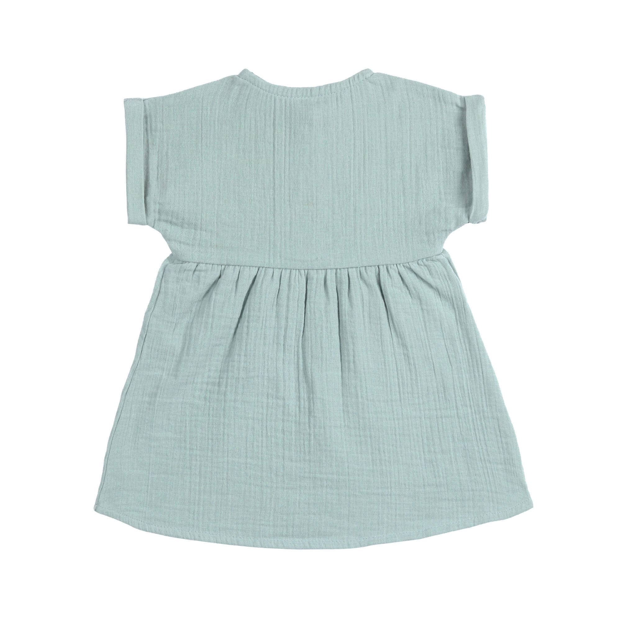 Lässig Kinderkleid - Bio Baumwolle Silbergrau Lässig Kinderkleid - Bio Baumwolle Silbergrau 98/104