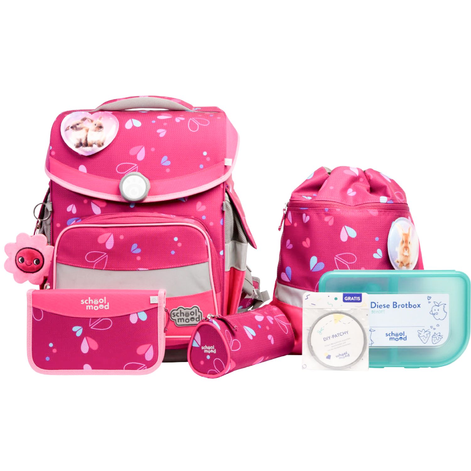 School-Mood Timeless Pro Schulranzen-Set 2025/2026 7-tlg. Klara (Häschen)
