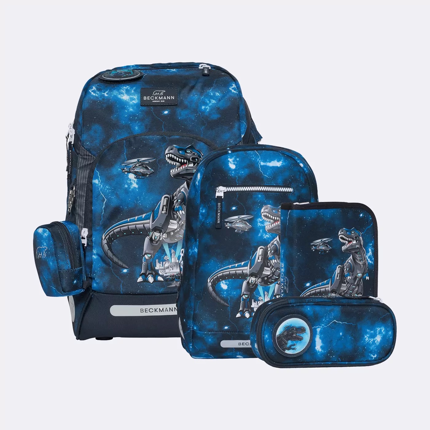 Beckmann Schulrucksack-Set Classic 6-teilig Tech Rex