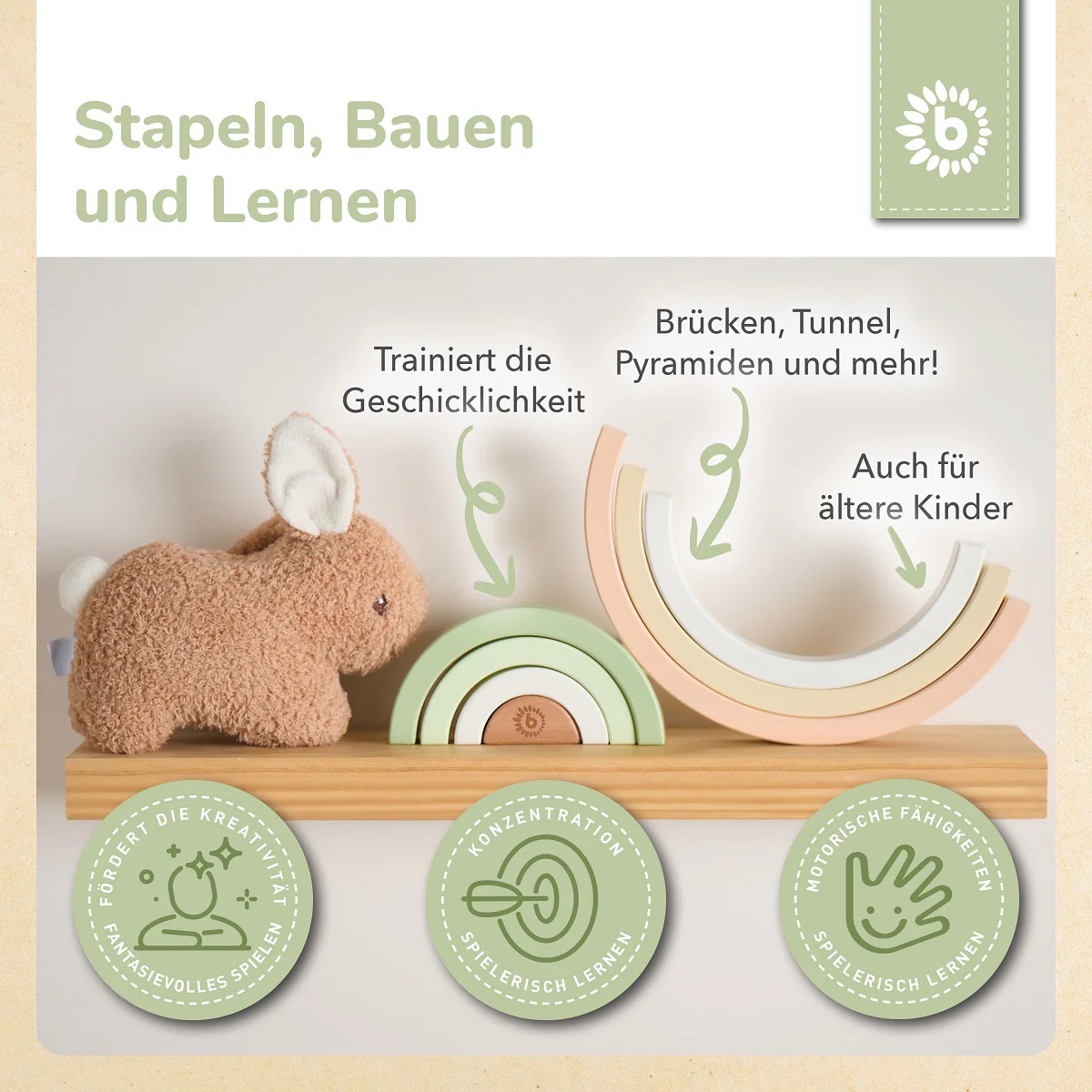 bieco Spielwaren Regenbogen Hase Fine