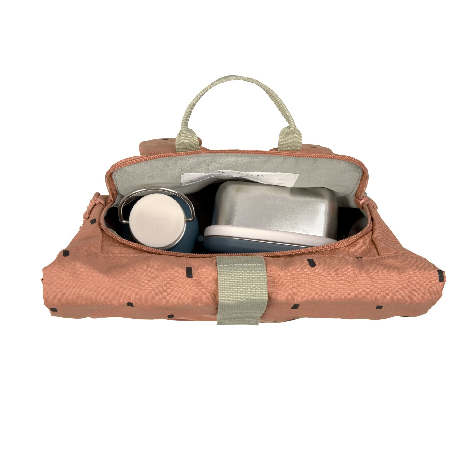 Lässig Kindergartenrucksack Rolltop Happy Prints, Karamell